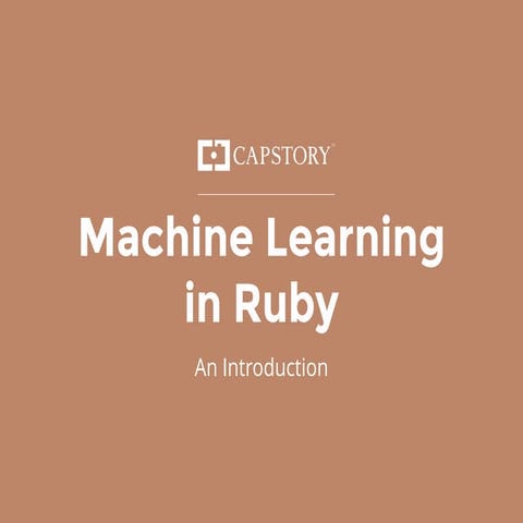 Machine Learning In Ruby