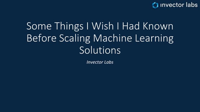 Implementing Machine Learning in the Real World