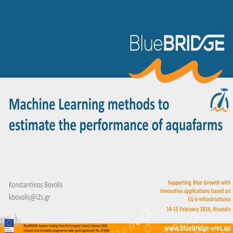 Machine Learning methods to estimate the performance of aquafarms 