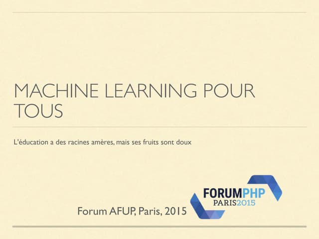 Machine learning pour tous
