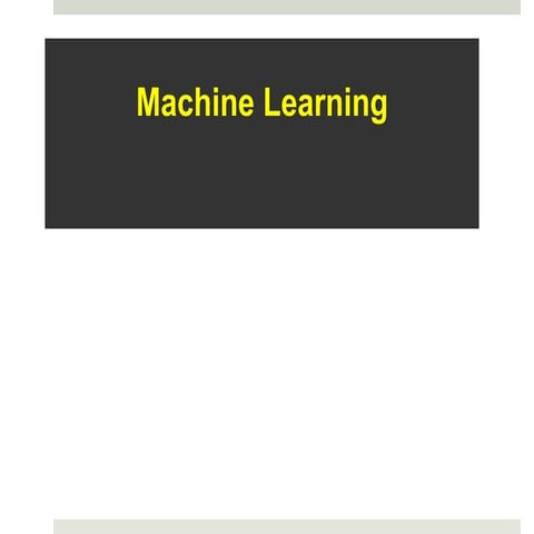 Machine learning 