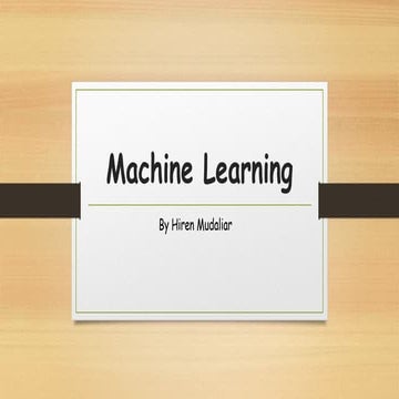 Machine learning | PPT
