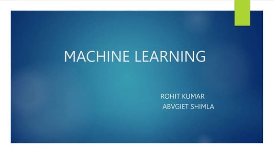 Machine Learning ppt.pptx | Technology Industry | Industries