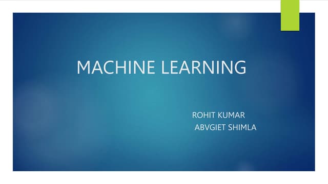 MACHINE LEARNING  PPT(ML) rohit.pptx