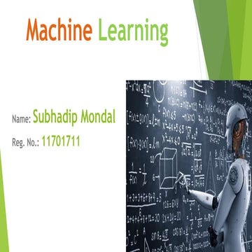 Machine learning Summer Training presentation | PPT