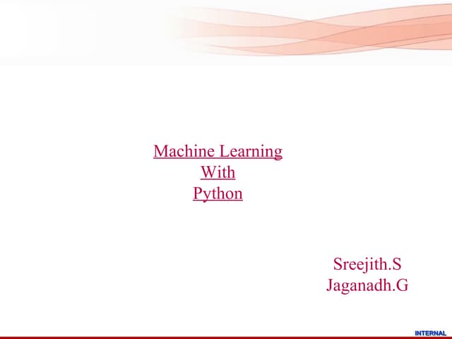 Machine Learning with Python | PPT