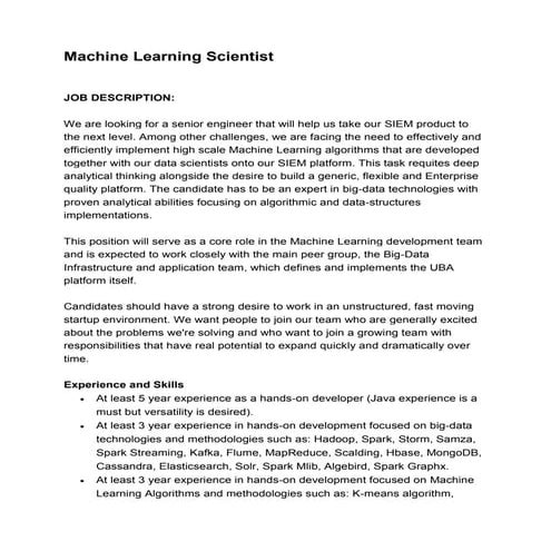 Machine learning scientist