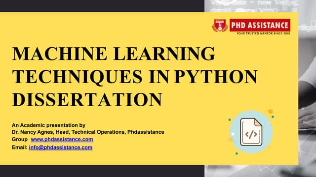Machine Learning Techniques in Python Dissertation - Phdassistance