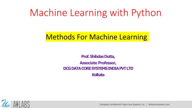 Machine Learning with Python- Methods for Machine Learning.pptx