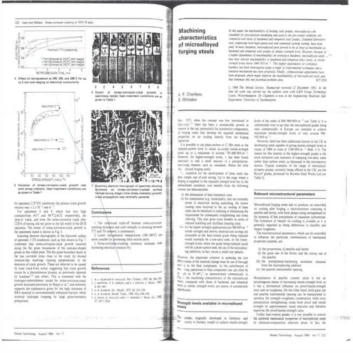 Machining characteristics of microalloyed forging steels