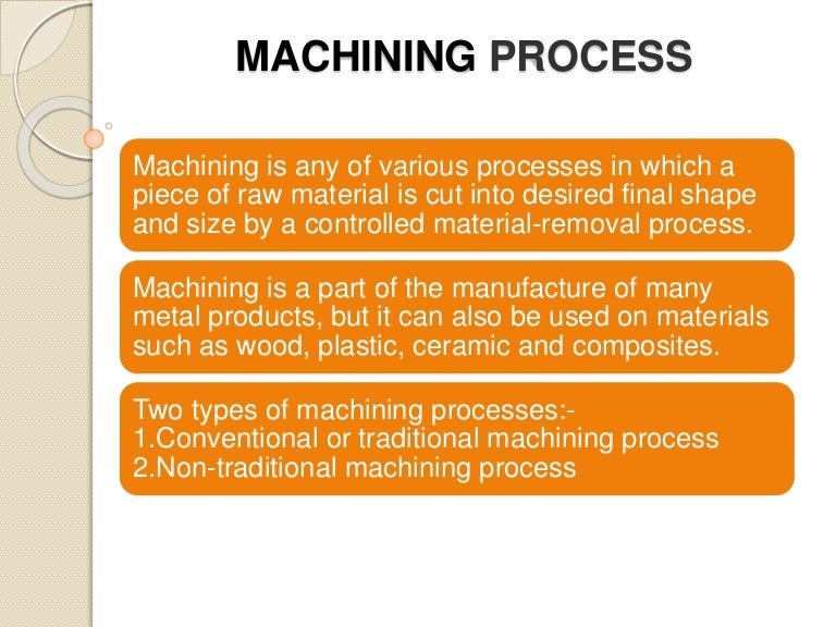 Machining process in mechanical engineering
