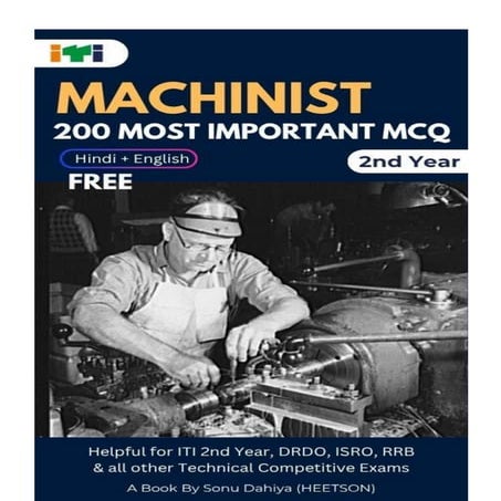 Machinist 2nd Year Question Paper ITI NIMI MCQ Book Free