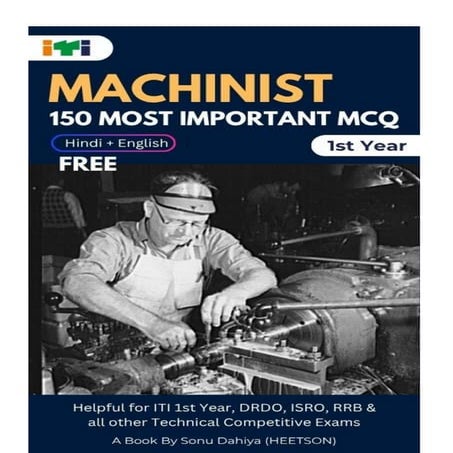 Machinist Question Paper 1st Year ITI NIMI MCQ Book Free