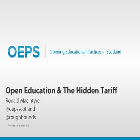 Open Education and the Hidden Tariff