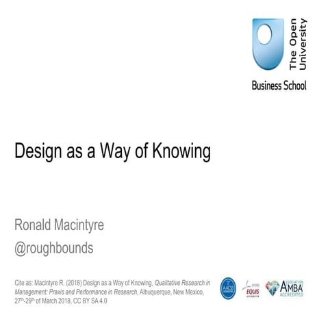 Macintyre  2018 Design as a Way of Knowing