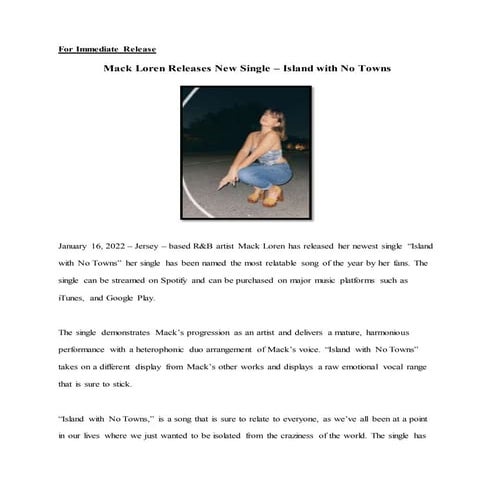 Mack Loren press-release