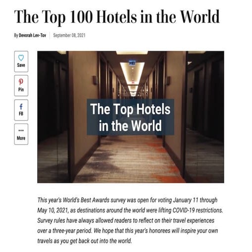 The Top 100 Hotels in the World PPT