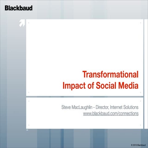 Transformational Impact of Social Media