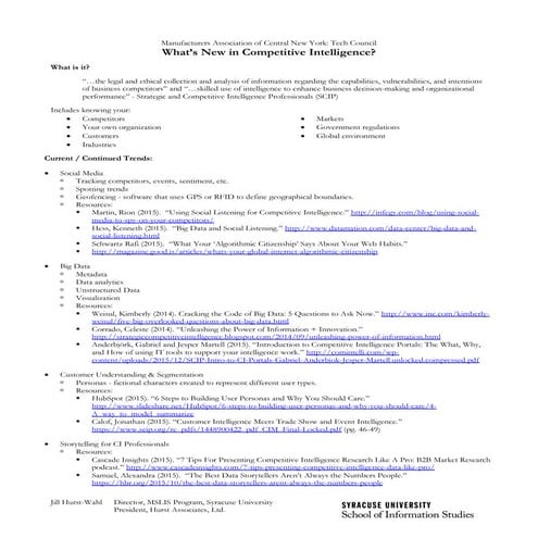 What’s New in Competitive Intelligence?