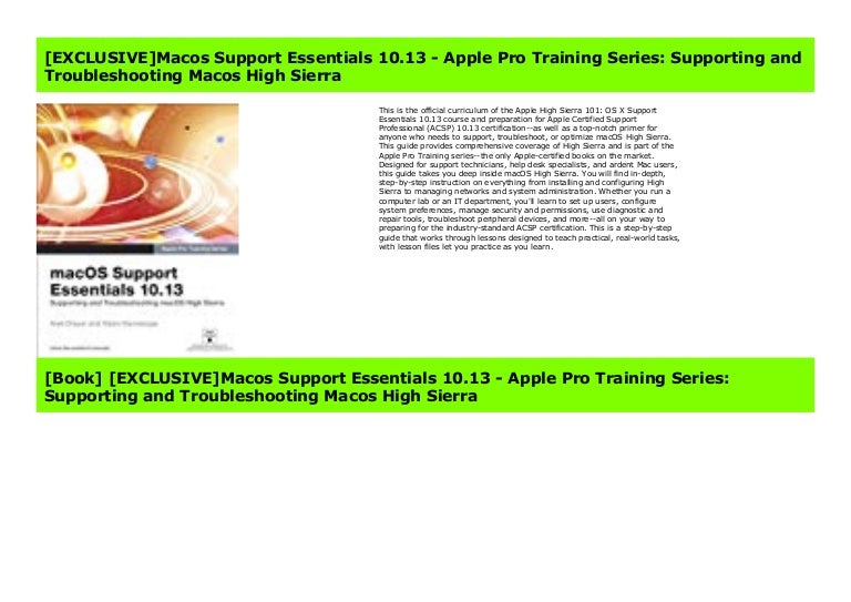  exclusive macos support essentials 10 13 apple pro training series 