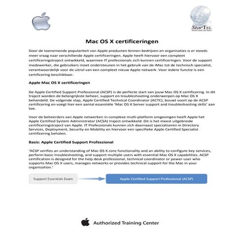 Mac Os X Certificeringen