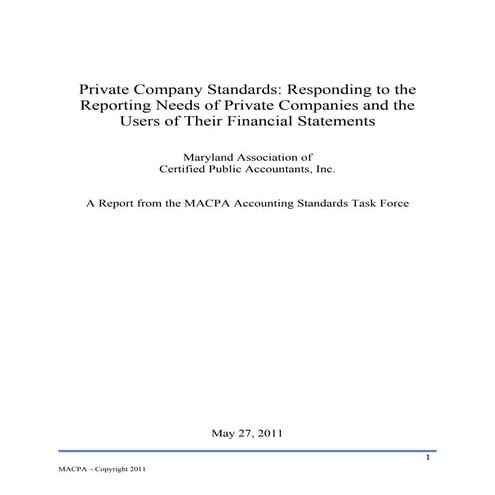 MACPA Private Company Standards Whitepaper