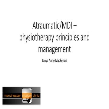 Atraumatic/MDI - Physiotherapy Principles and Management