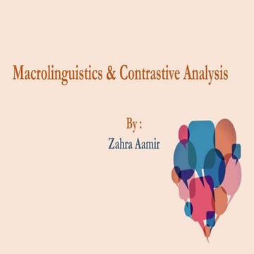 Macrolinguistics & Contrastive Analysis