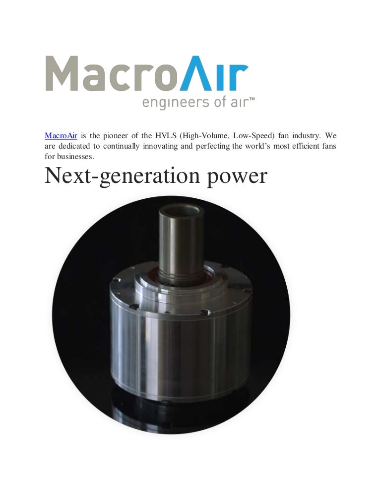 Macro Air Is The Pioneer Of The Hvls Energy Saving Fans Industrial F