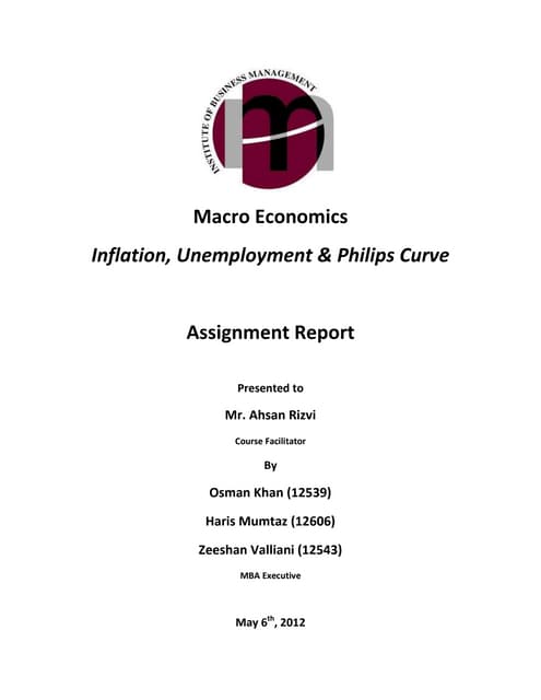 Macro Economics: Phillips Curve, In...