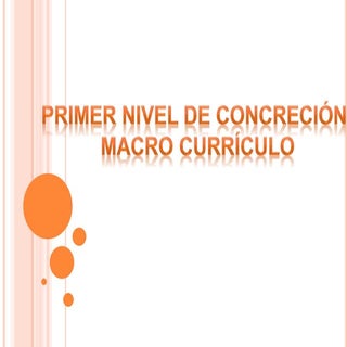 Primer Nivel de Concreción - Macroc...