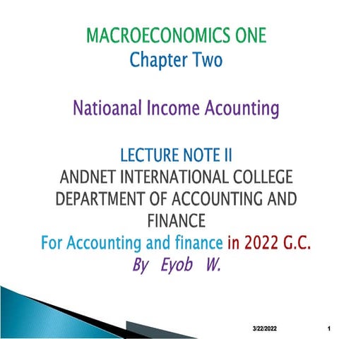 Macroeconomics chapter two National income account