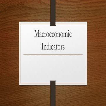 Macroeconomic indicators