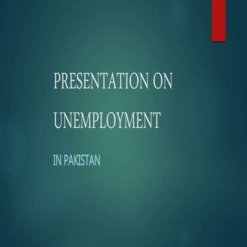 Unemployment in Pakistan