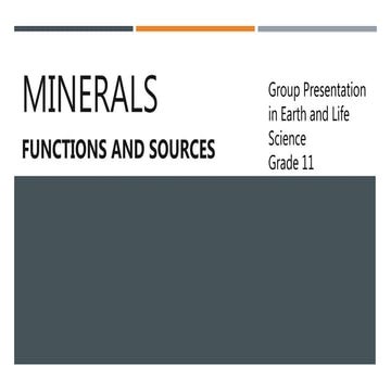 Functions and Food Sources of Minerals
