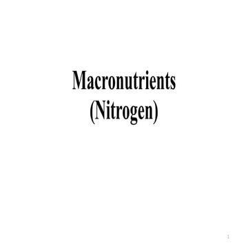 Macronutrient nitrogen