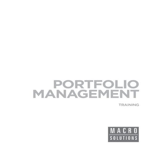 Macrosolutions Training: Portfolio Management