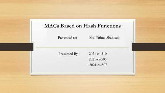 Message authentication | PPT | Operating Systems | Computer Software ...