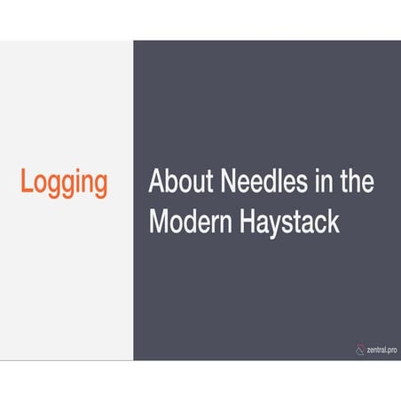 MacSysAdmin Conference 2019 - Logging 