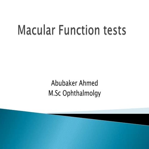 Macular function tests