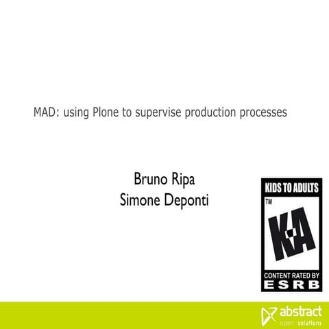 MAD: using Plone to supervise production processes