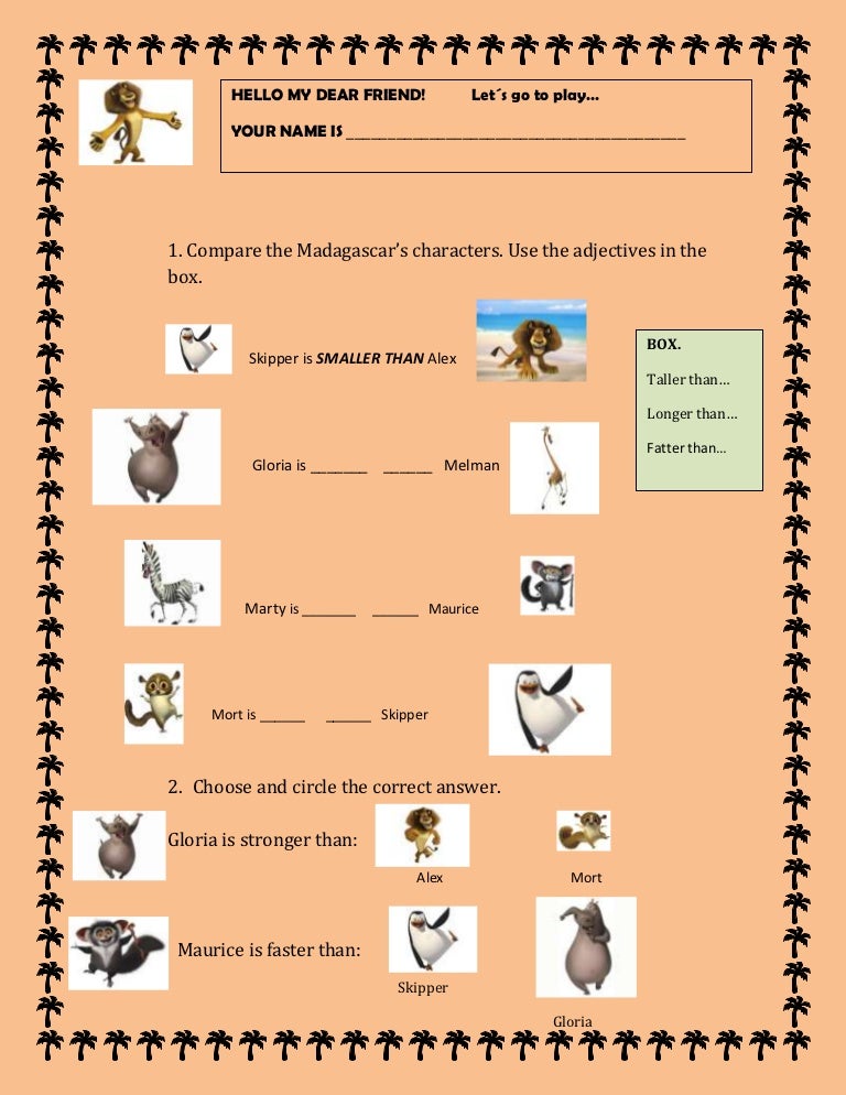 Madagascar worksheet