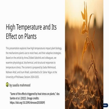 temperature stress in plants Abiotic stresses | PPTX