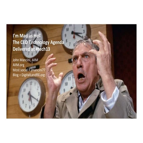 I'm Mad as Hell -- The CEO and Technology Strategy