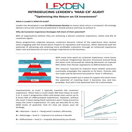 LEXDEN's THE RIGHT DIRECTION CUSTOMER EXPERIENCE EFFECTIVENESS AUDIT