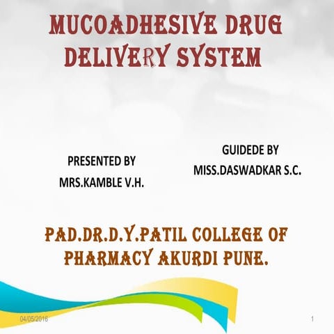 MUCOADHESIVE DRUD DELIVERY SYSTEM 