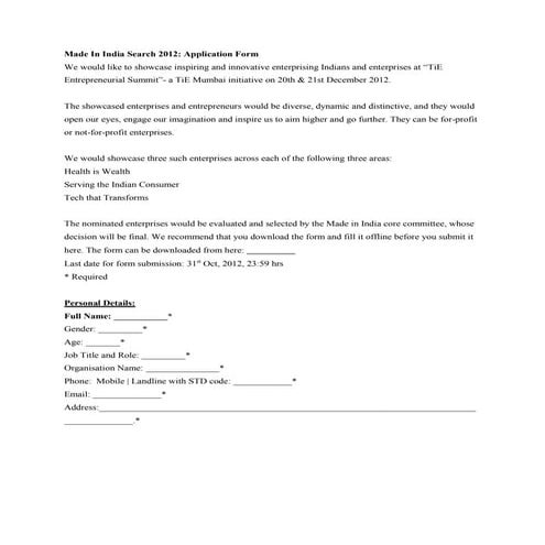 Made in india search 2012