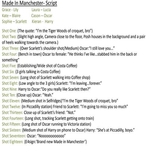 Made in Manchester script