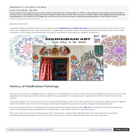 Madhubani Art :: From Bihar to the World