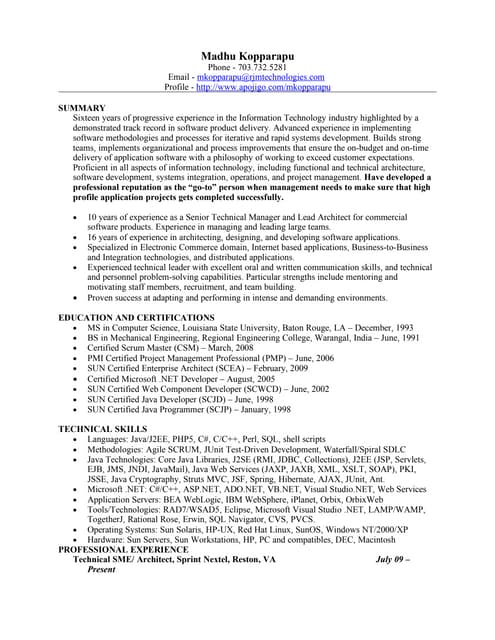 Madhu Kopparapu Resume